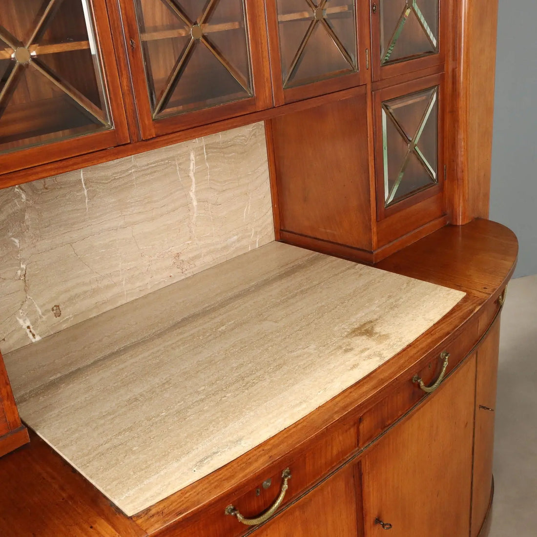 Mahogany Sideboard with Marble and Inlays - Italy 1900