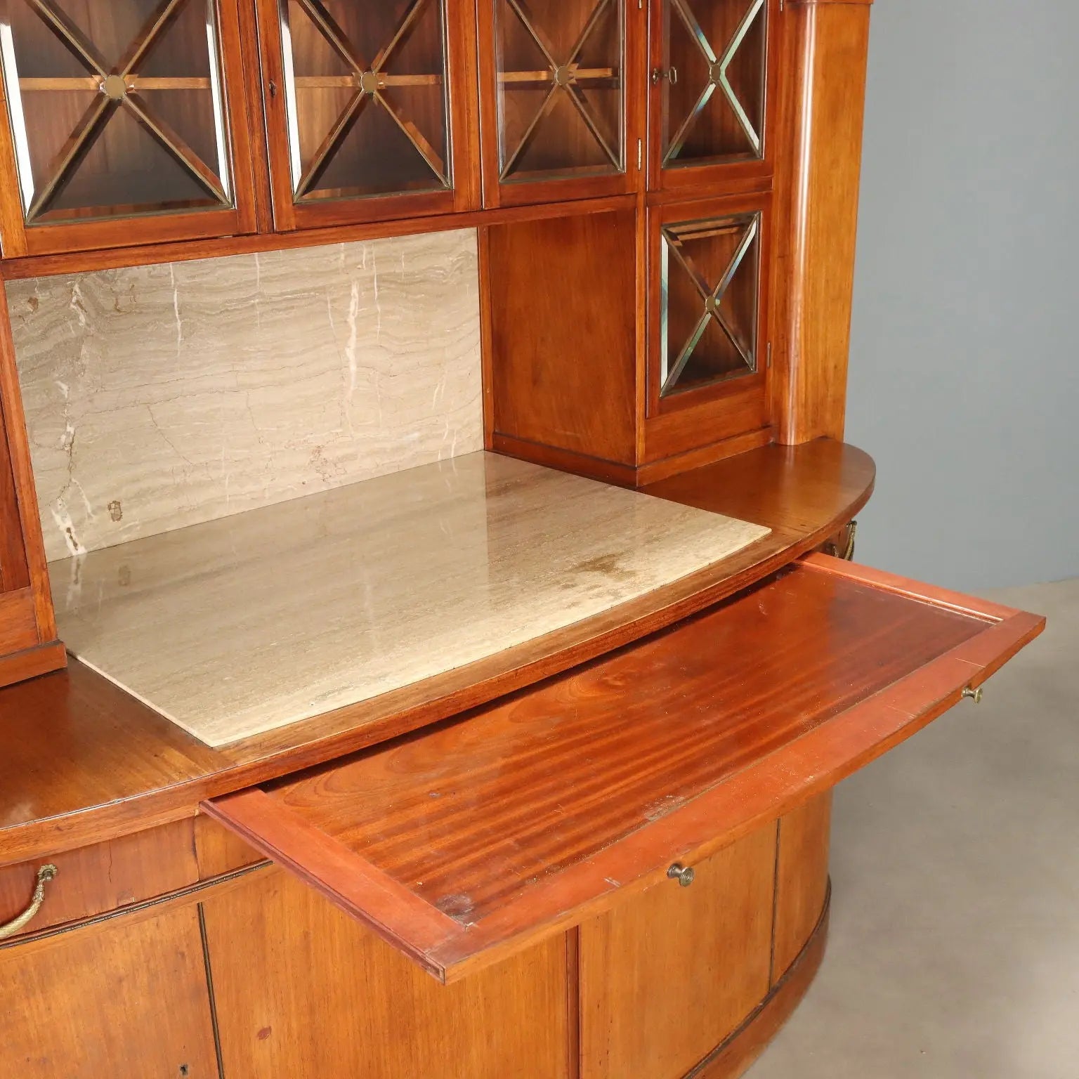 Mahogany Sideboard with Marble and Inlays - Italy 1900