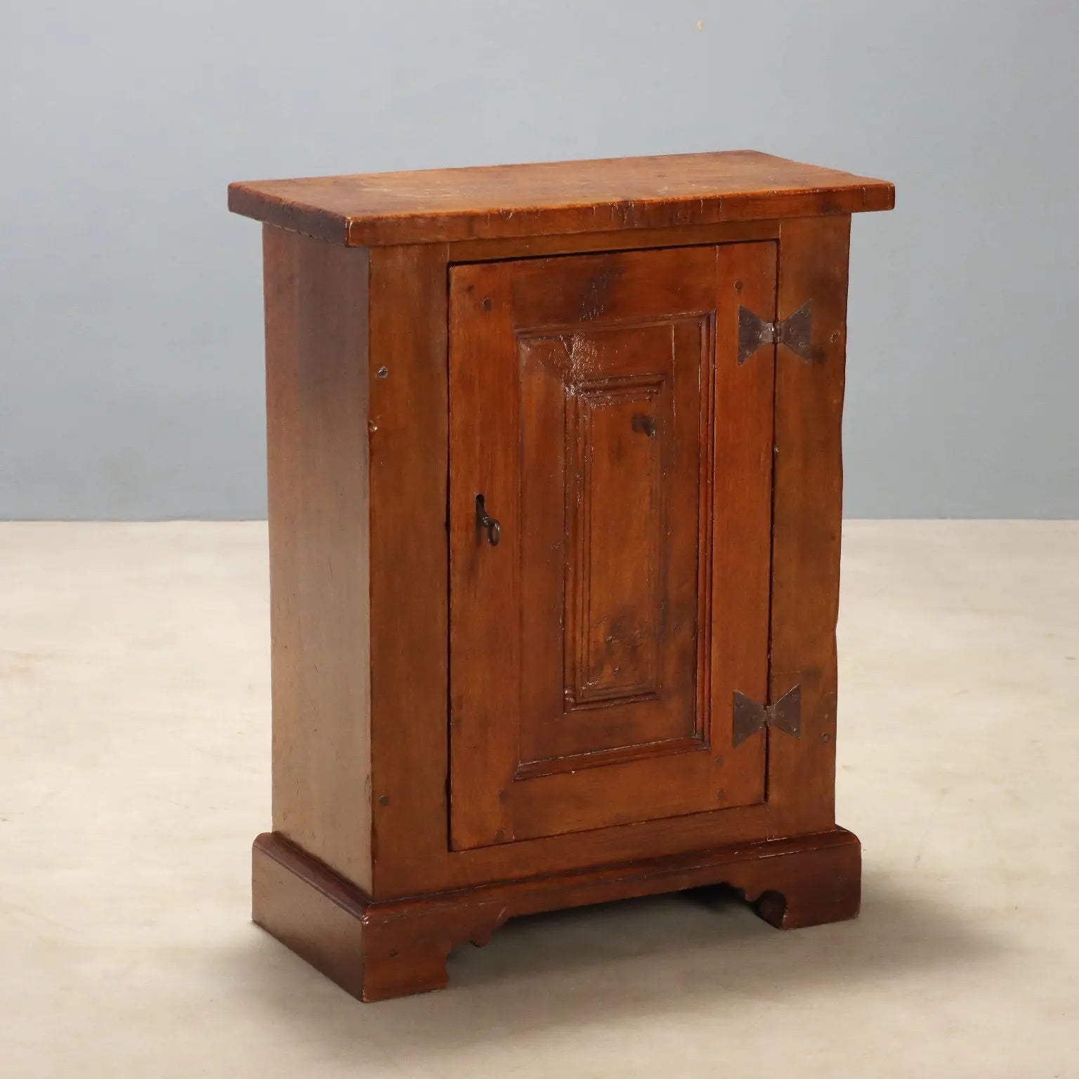 Antique Cupboard Walnut Fir with Tile Italy XX Century