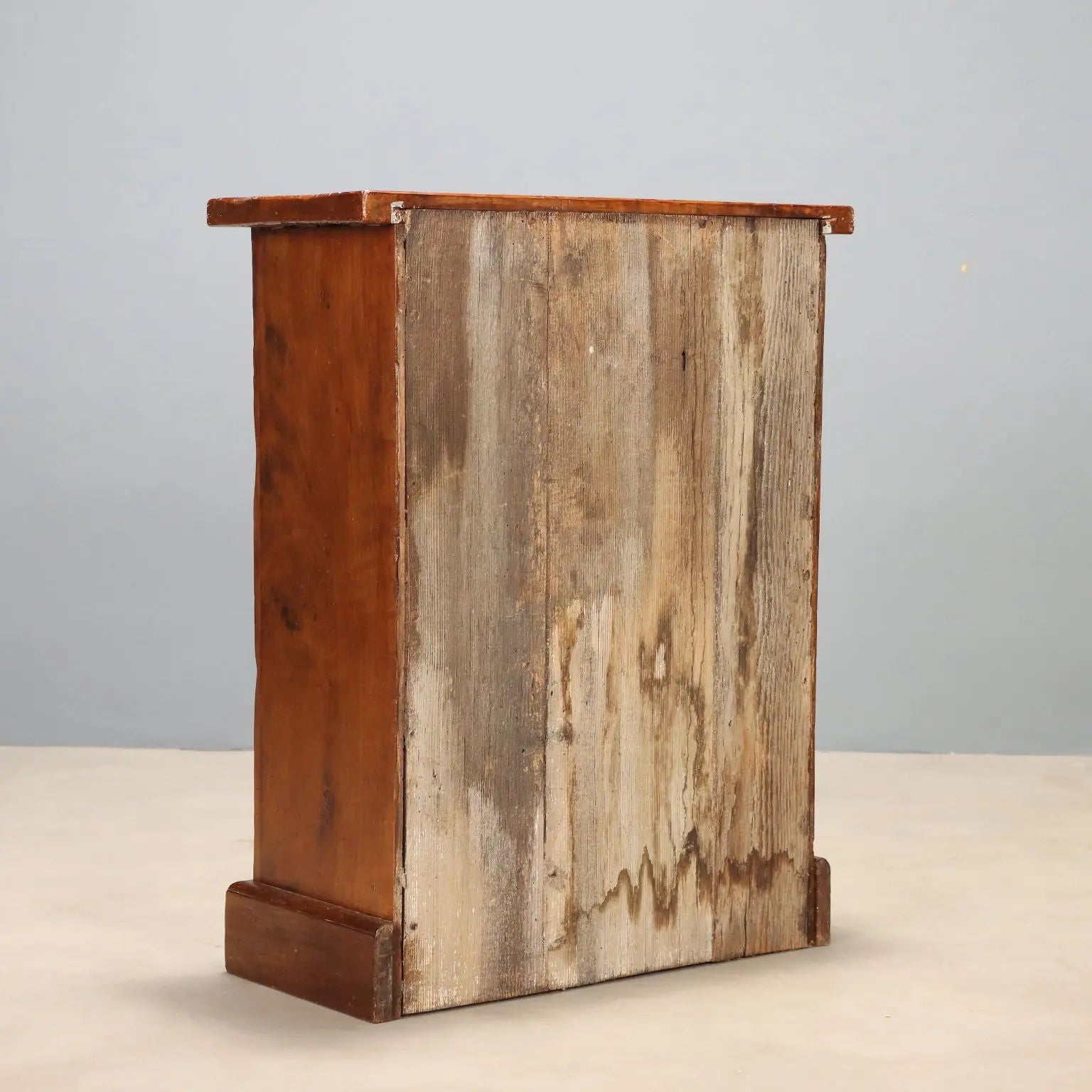 Antique Cupboard Walnut Fir with Tile Italy XX Century