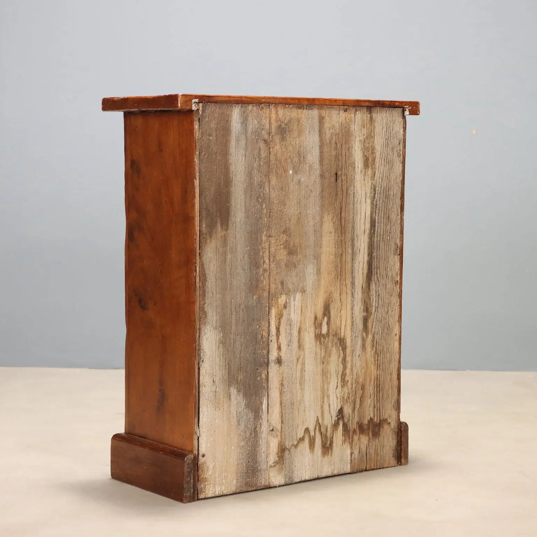 Antique Cupboard Walnut Fir with Tile Italy XX Century