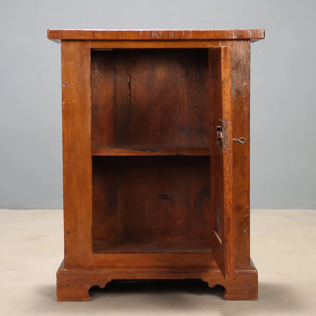 Antique Cupboard Walnut Fir with Tile Italy XX Century