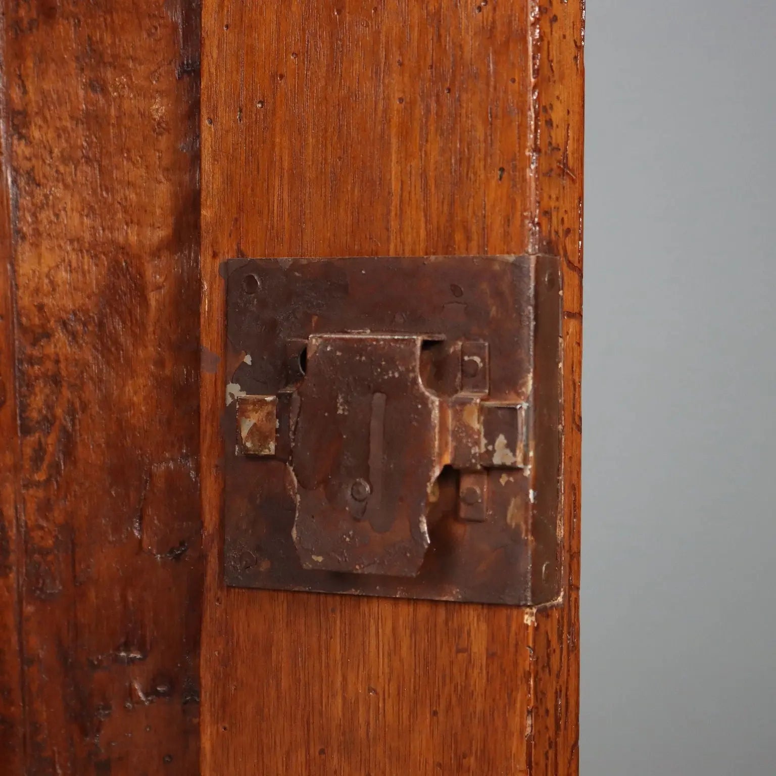 Antique Cupboard Walnut Fir with Tile Italy XX Century