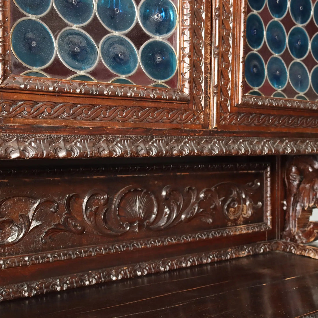 Antique Cupboard Neo-Baroque Carved Walnut Italy XIX Century