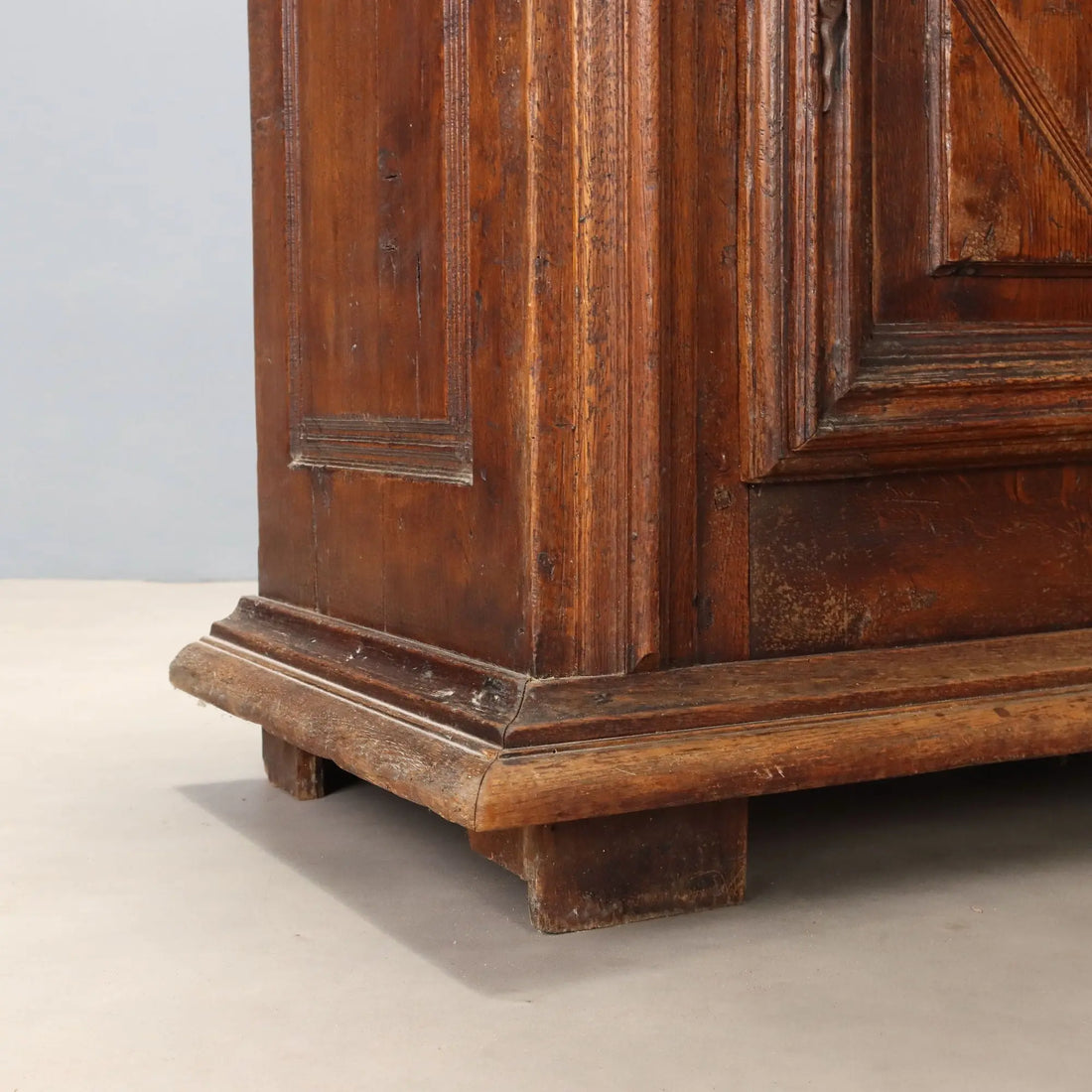 Antique Baroque Cupboard Oak with Safe Italy Late XIX Century
