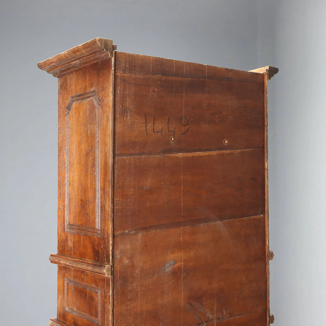 Antique Baroque Cupboard Oak with Safe Italy Late XIX Century