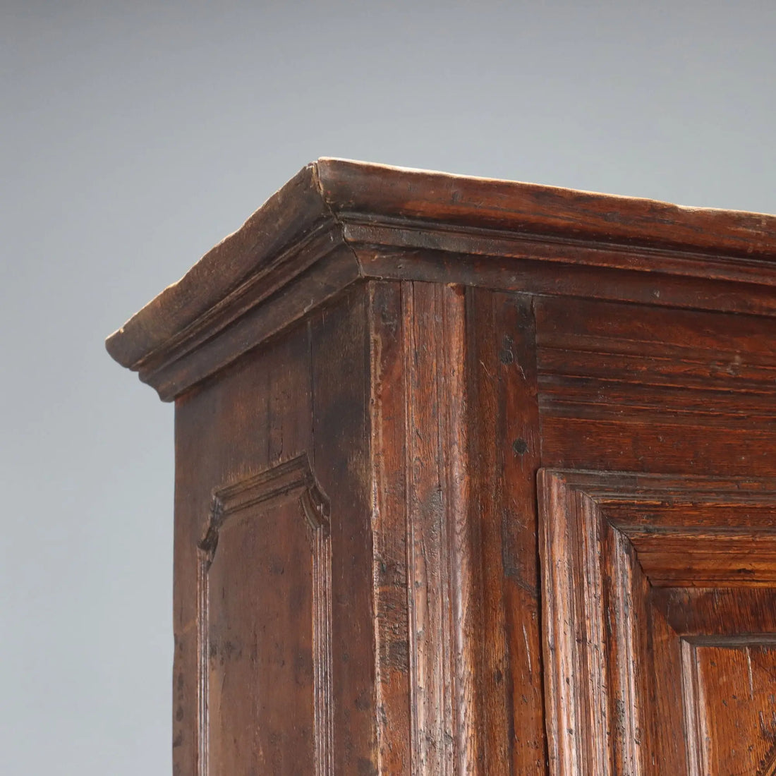 Antique Baroque Cupboard Oak with Safe Italy Late XIX Century
