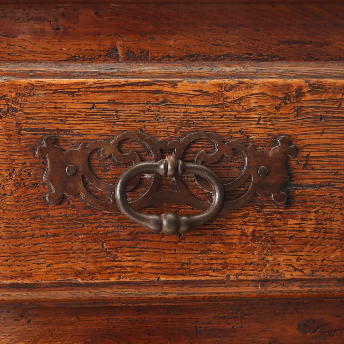 Antique Baroque Cupboard Oak with Safe Italy Late XIX Century