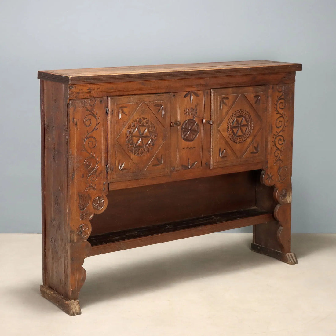 Antique Cupboard Walnut Chestnut Spain XIX Century