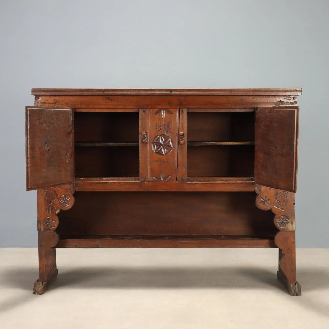 Antique Cupboard Walnut Chestnut Spain XIX Century