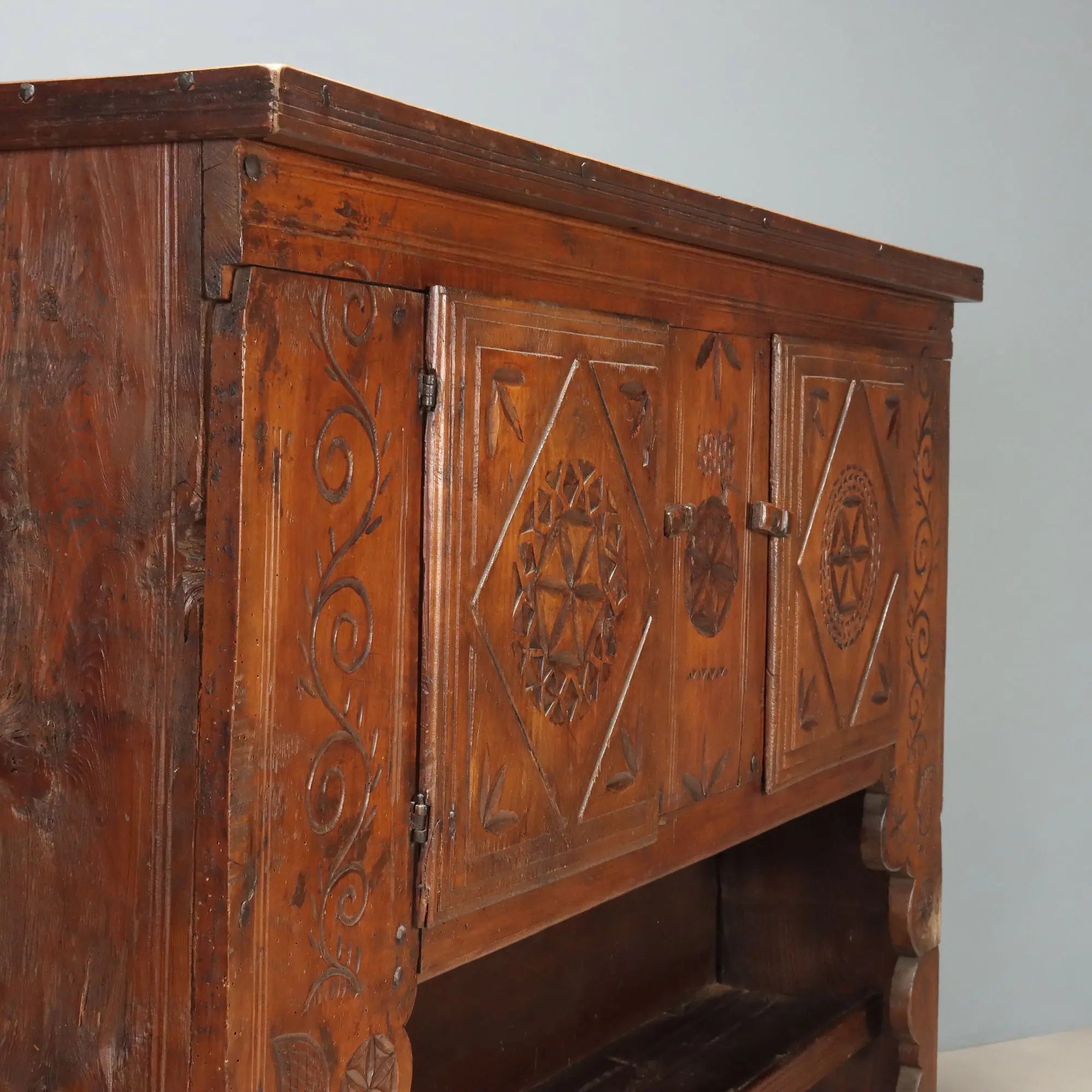 Antique Cupboard Walnut Chestnut Spain XIX Century