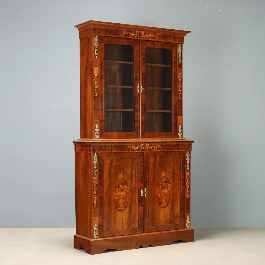 Antique Cupboard Walnut Bronze Italy XIX Century