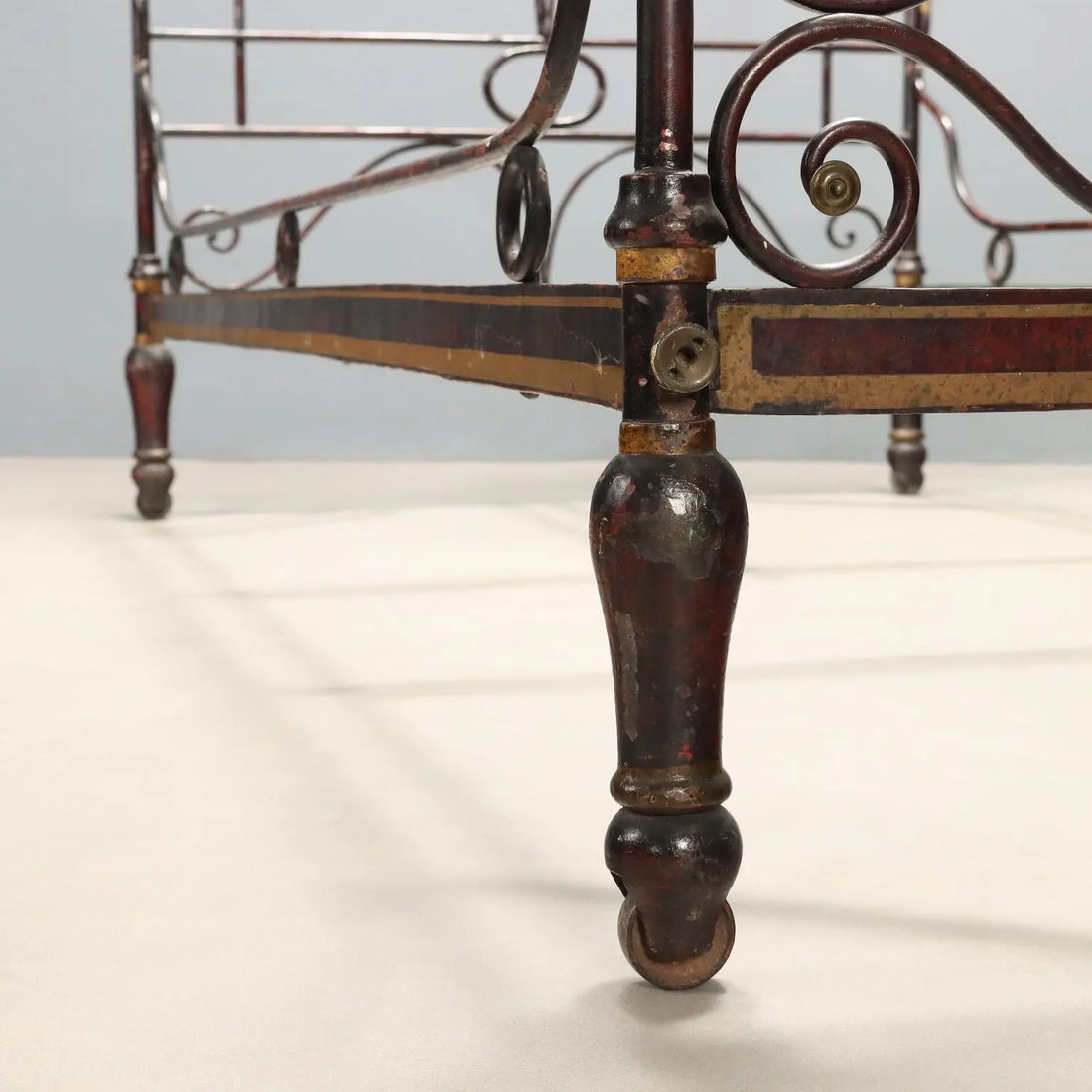 Restoration Bed in Iron and Bronze - 19th Century