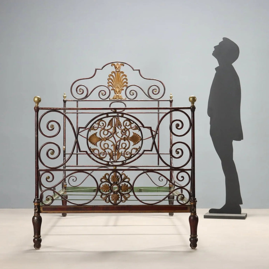 Restoration Bed in Iron and Bronze - 19th Century