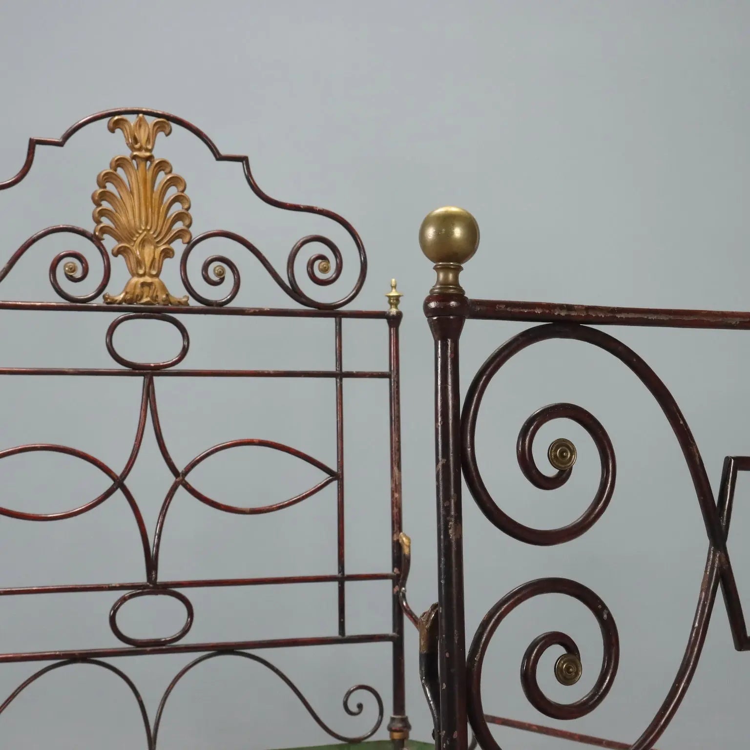 Restoration Bed in Iron and Bronze - 19th Century