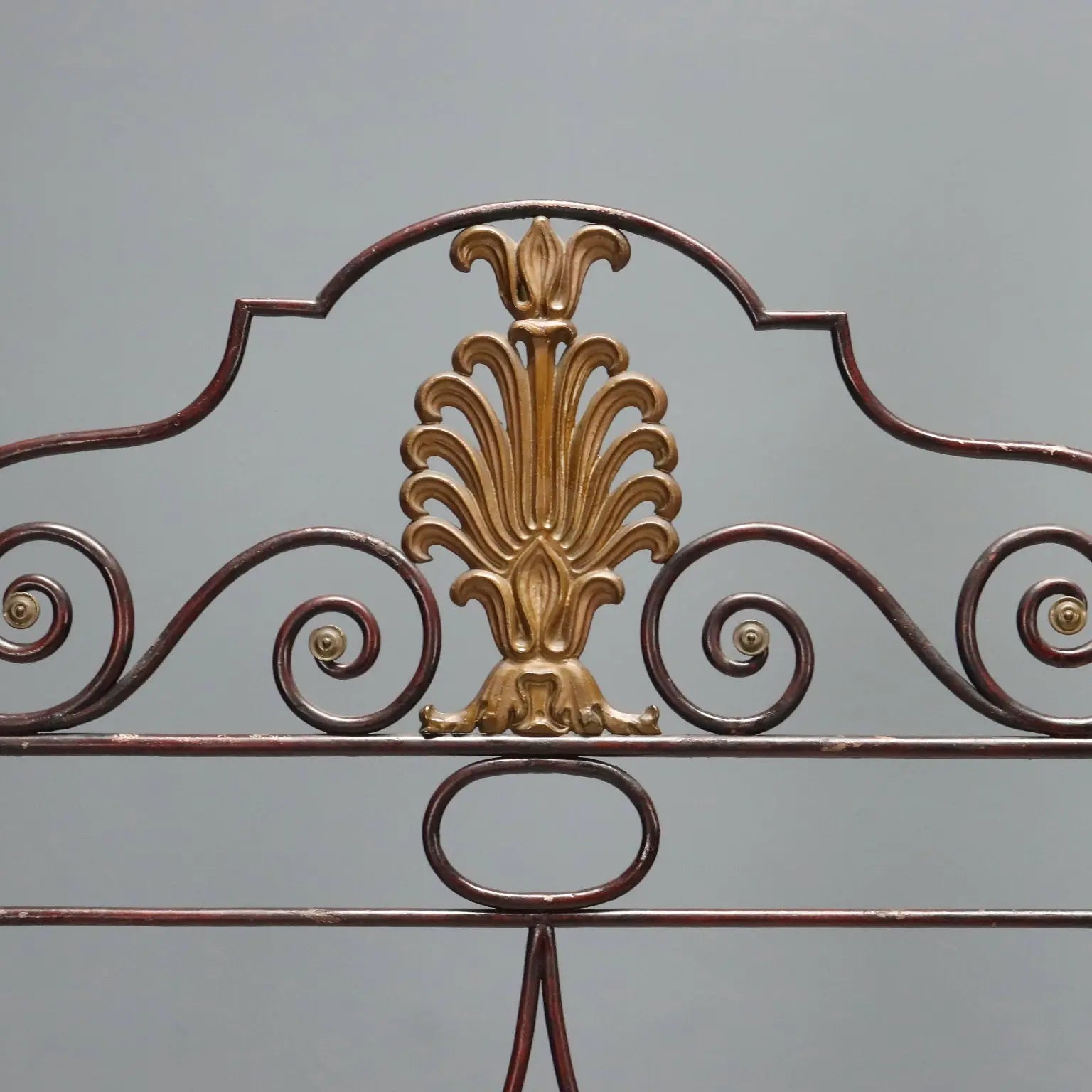 Restoration Bed in Iron and Bronze - 19th Century