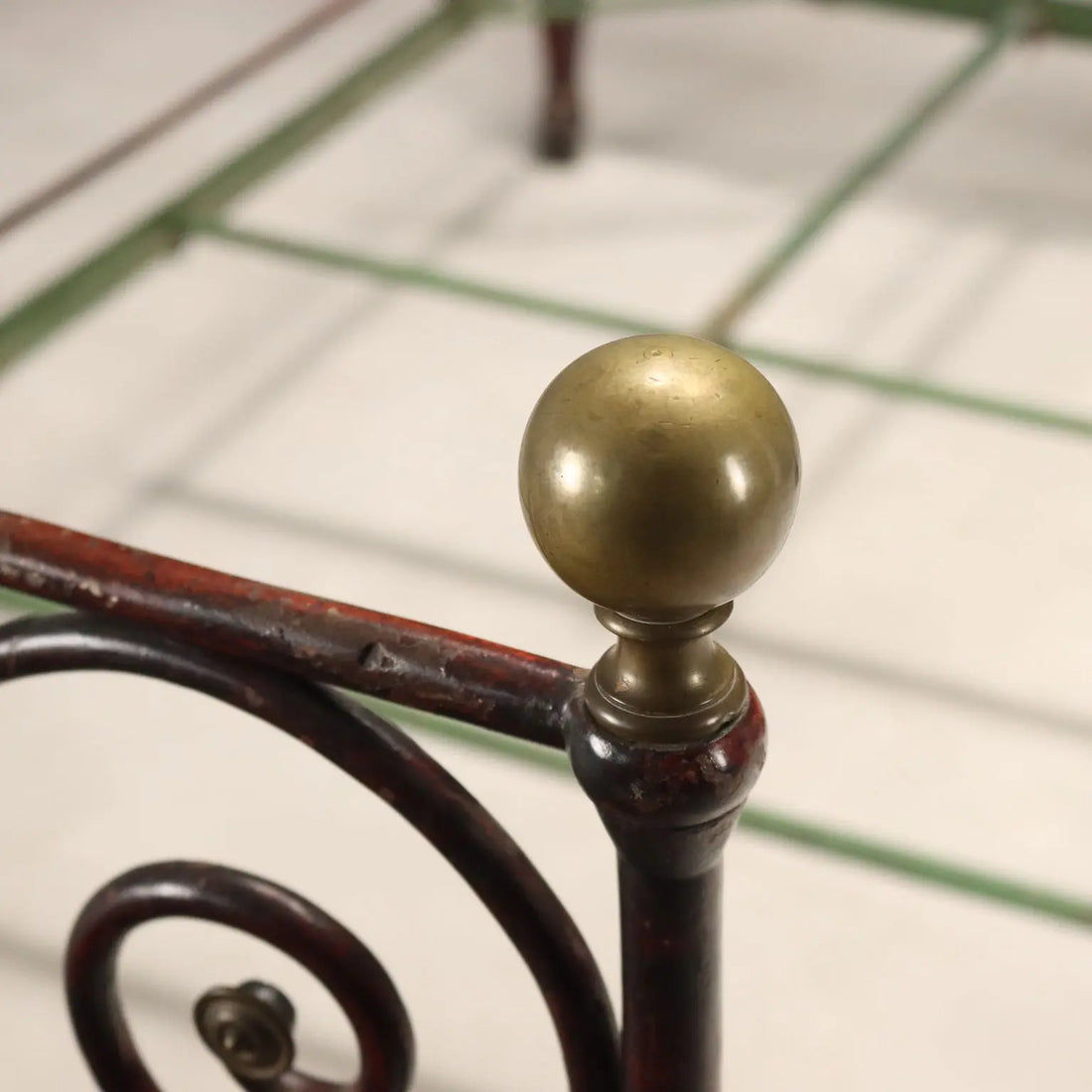 Restoration Bed in Iron and Bronze - 19th Century