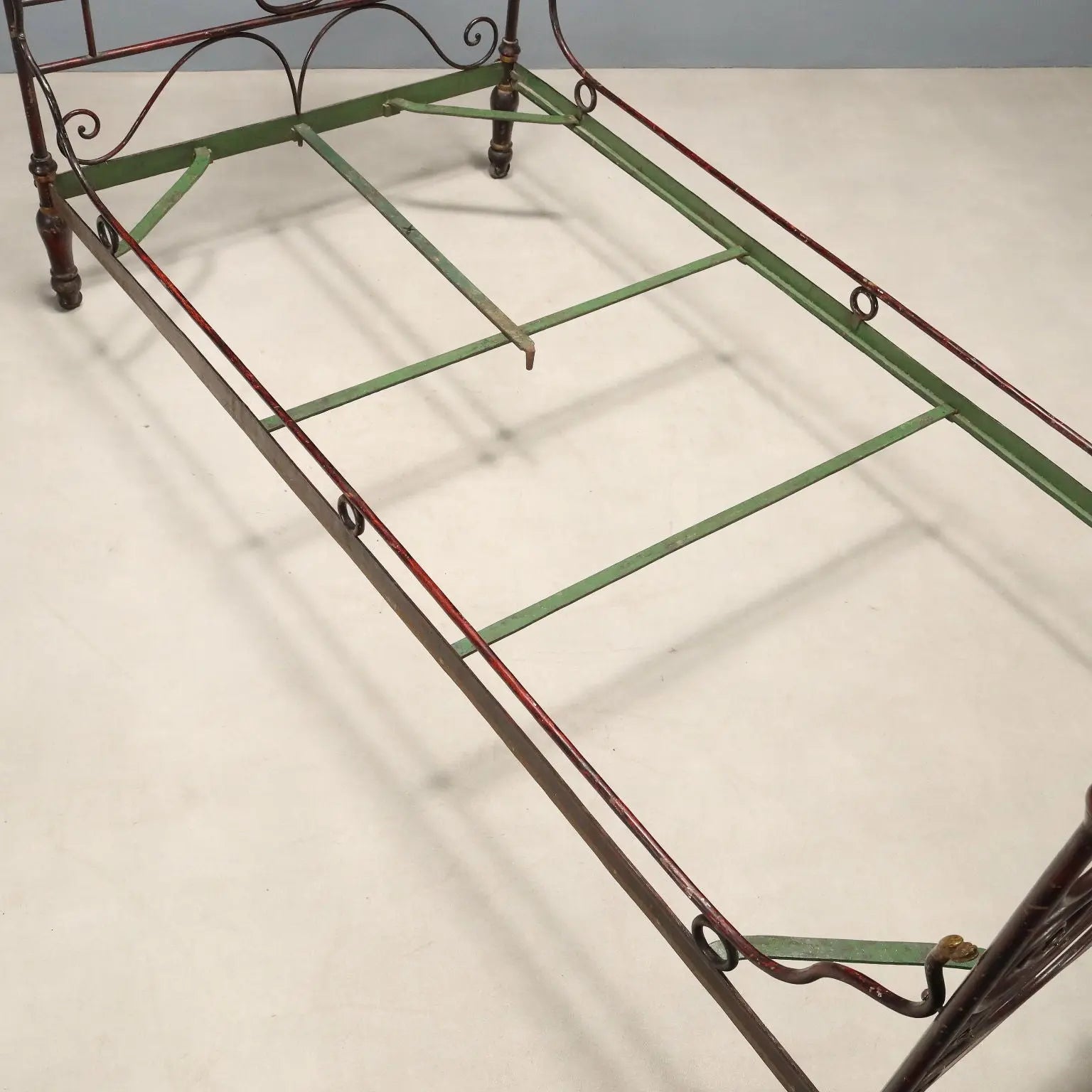 Restoration Bed in Iron and Bronze - 19th Century