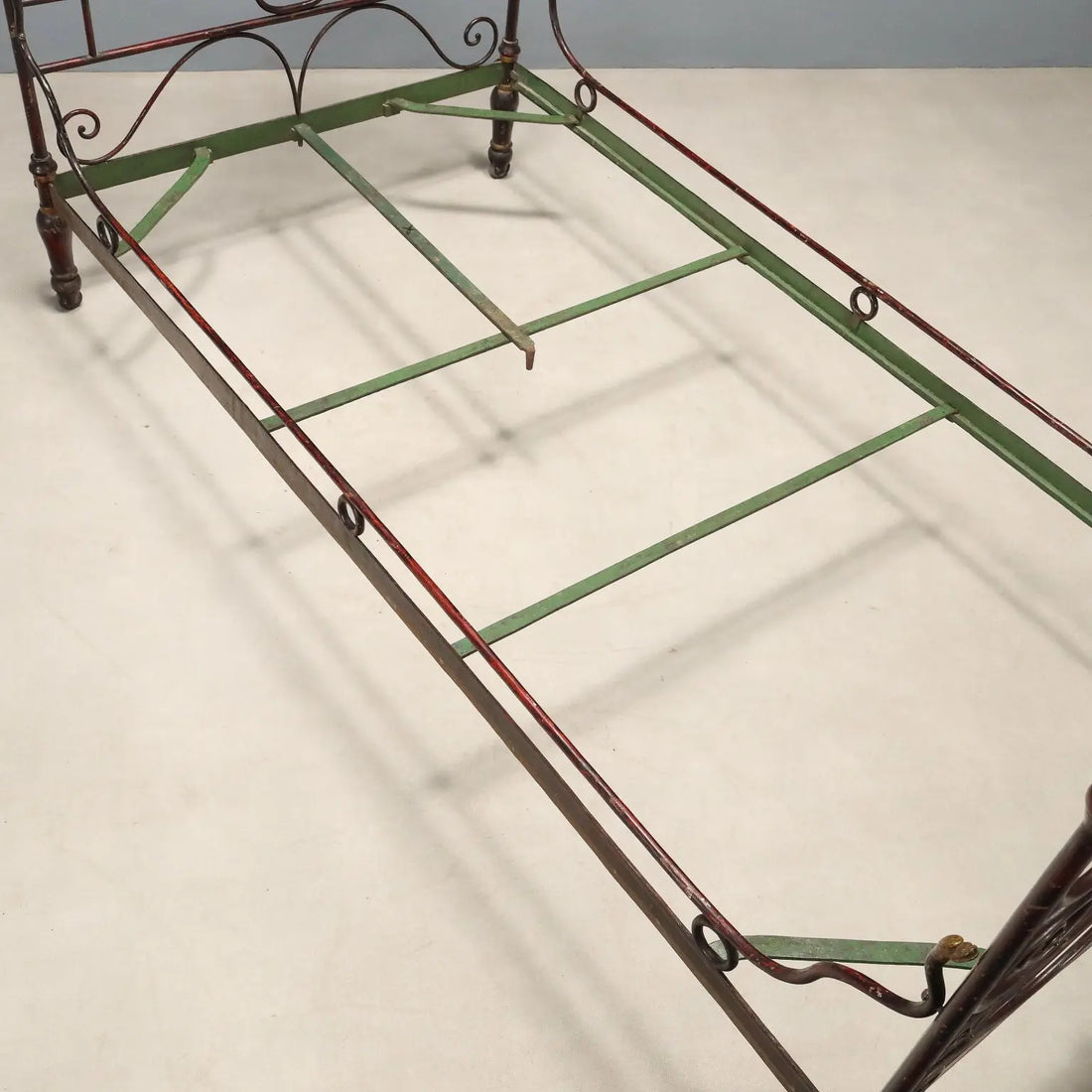 Restoration Bed in Iron and Bronze - 19th Century