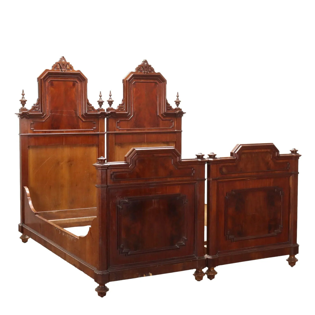 Umbertino Double Bed in Mahogany - Late 19th Century