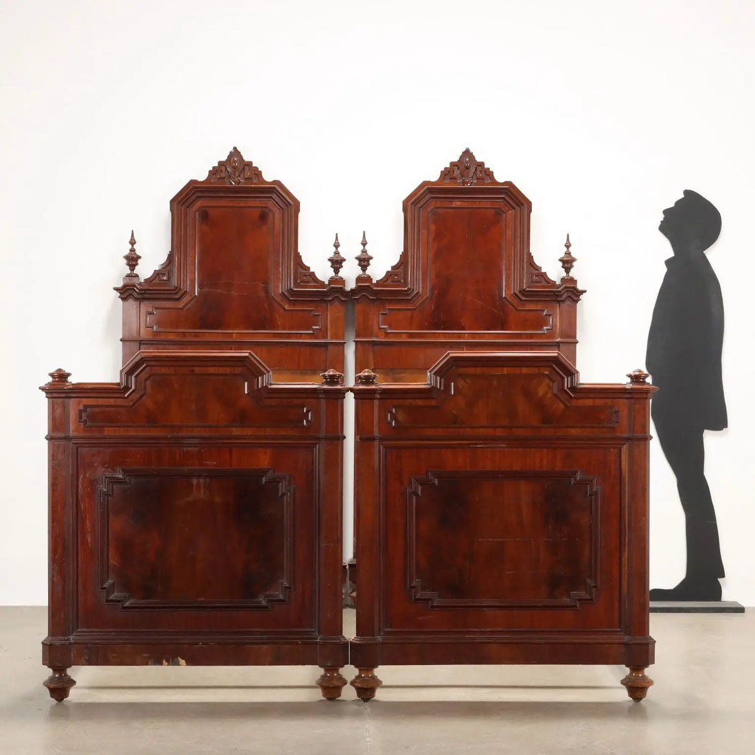 Umbertino Double Bed in Mahogany - Late 19th Century