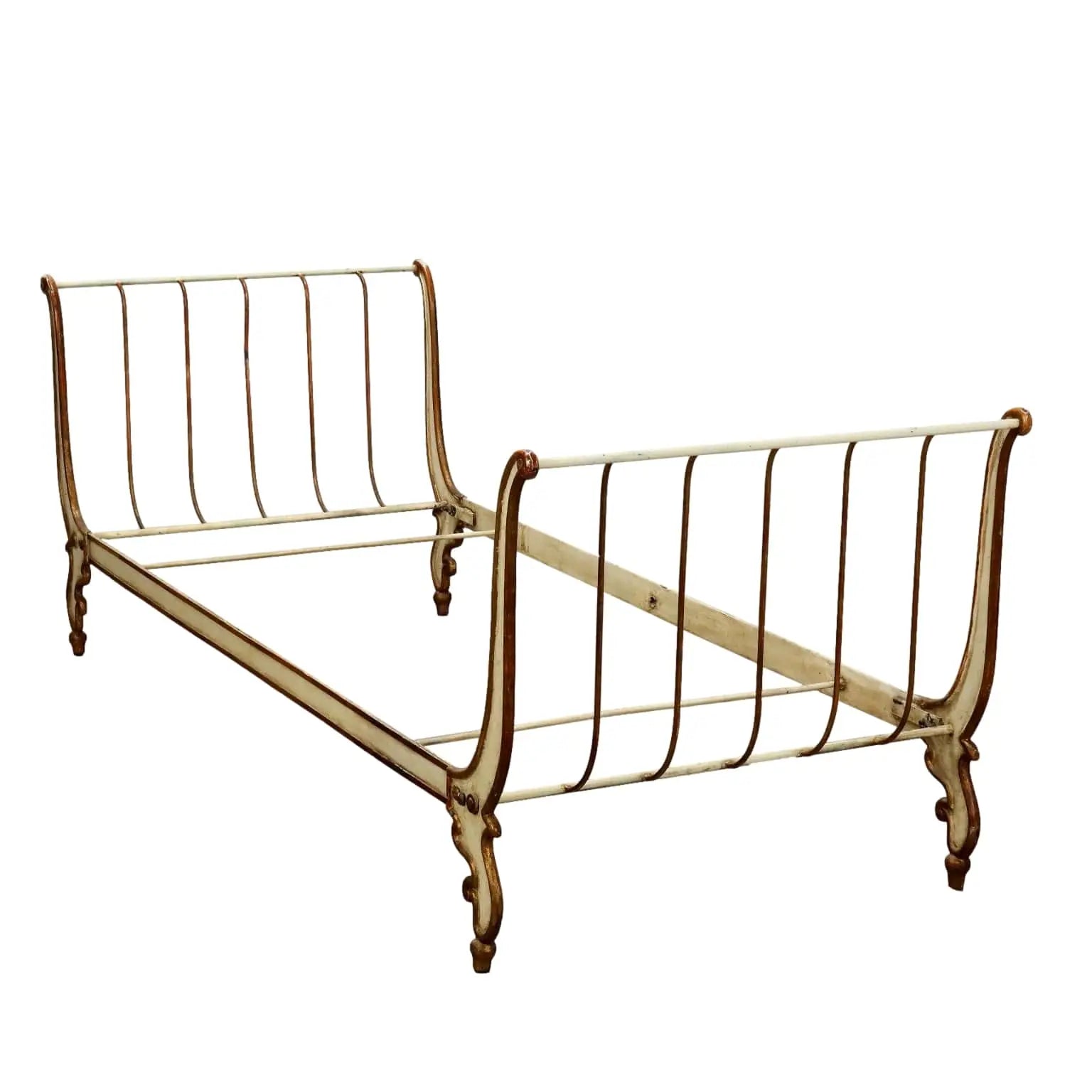 Antique Bed Louis Philippe Wrought Iron Gilded Italy XIX Century - Italy, Mid XIX Century | Antiques | Beds & Headboards