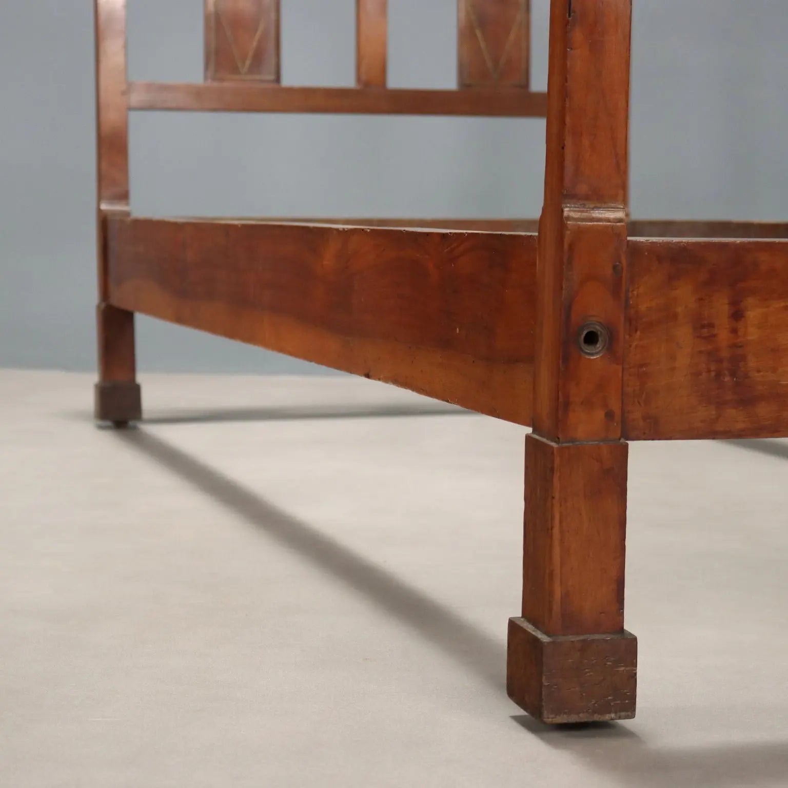 Antique Single Bed Empire Walnut Brass Italy XIX Century - Lombardy, Early XIX Century | Antiques | Beds & Headboards