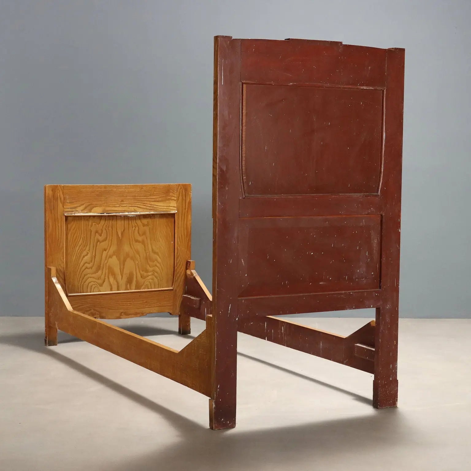 Liberty Single Bed in Oak with Mahogany Carvings