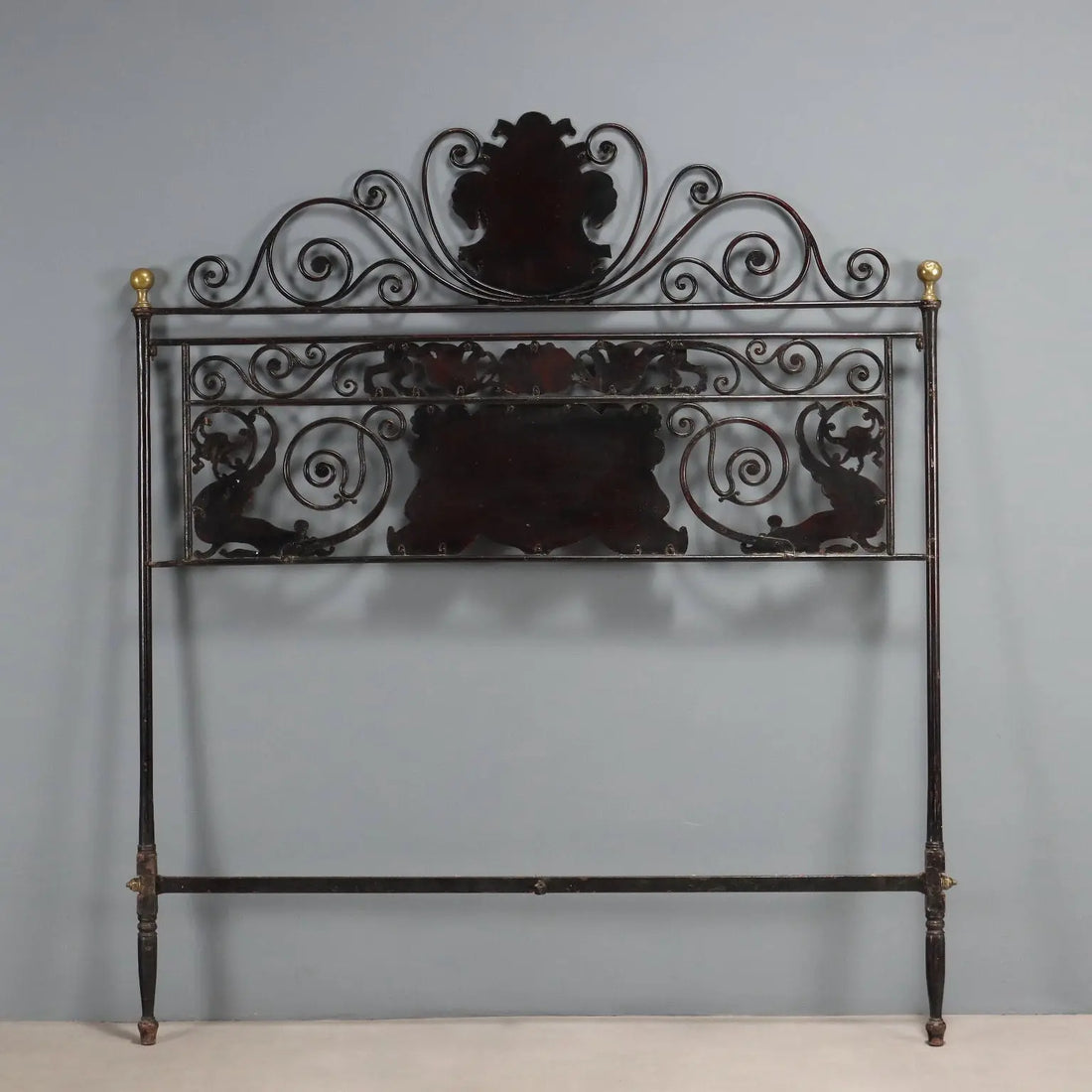 Antique Headboard Black Lacquered Metal Italy XIX Century - Italy, XIX Century | Antiques  Beds & Headboards