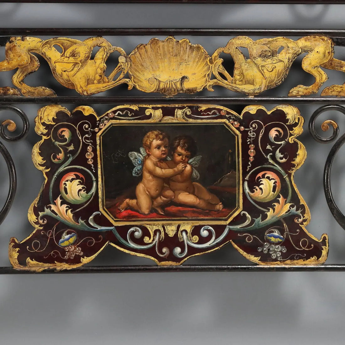 Antique Headboard Black Lacquered Metal Italy XIX Century - Italy, XIX Century | Antiques  Beds & Headboards