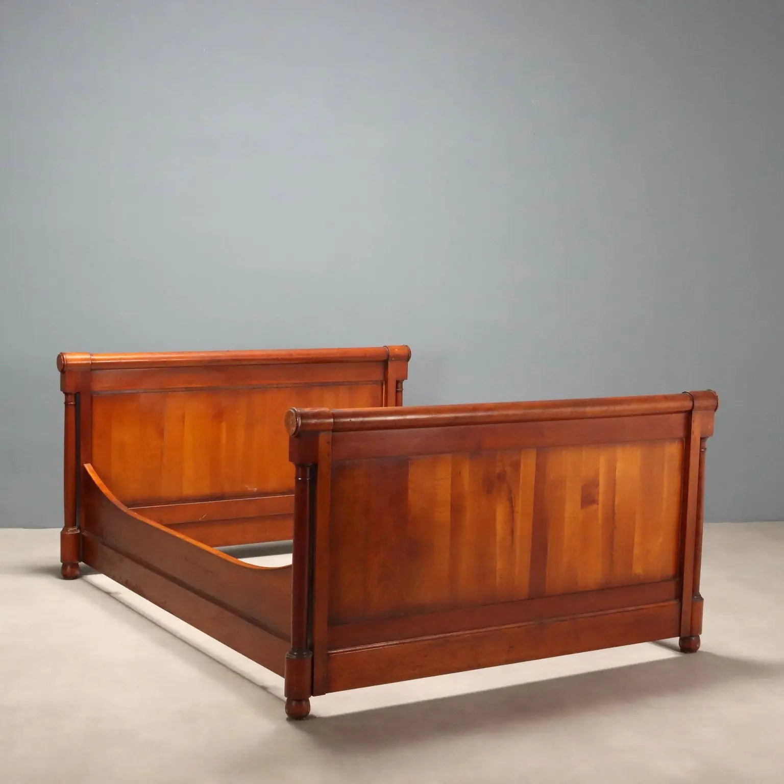 Antique Double Bed Empire Style Cherrywood Italy XX Century - Italy, XX Century | Antiques | Beds & Headboards