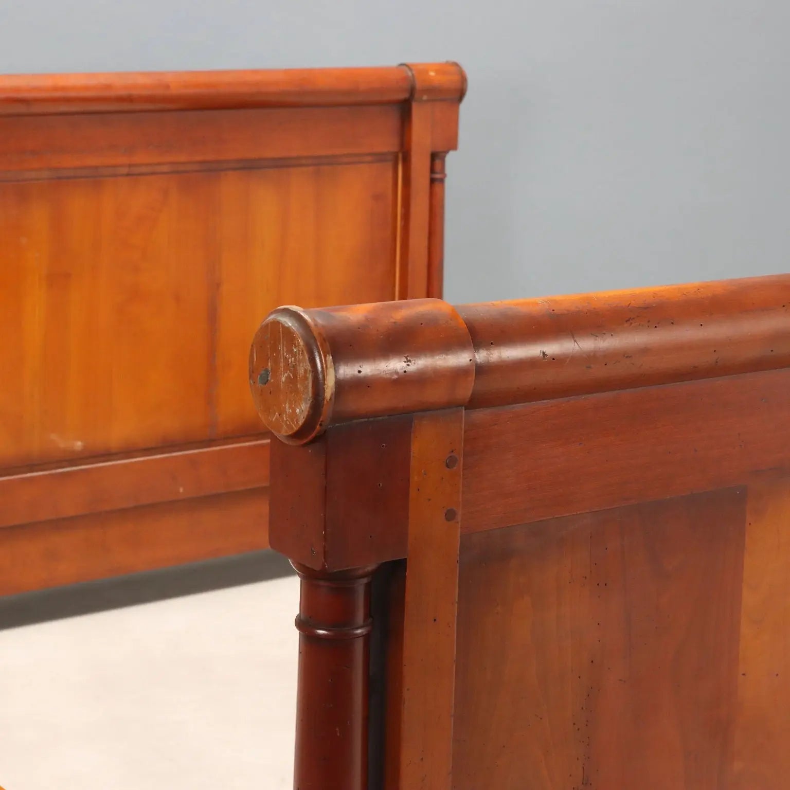 Antique Double Bed Empire Style Cherrywood Italy XX Century - Italy, XX Century | Antiques | Beds & Headboards