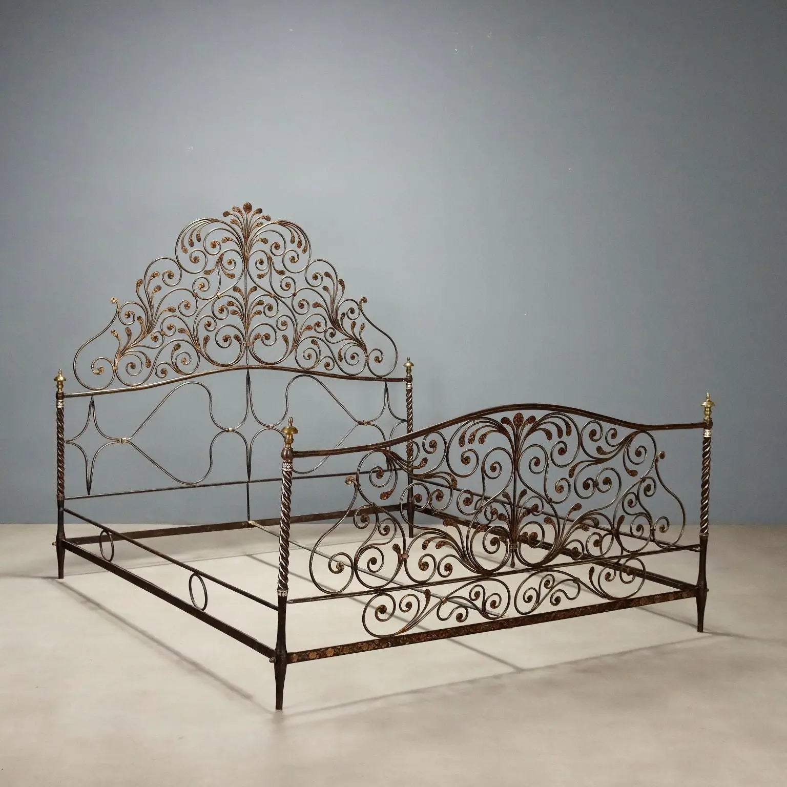 Wrought Iron Double Bed, Genoa 18th Century