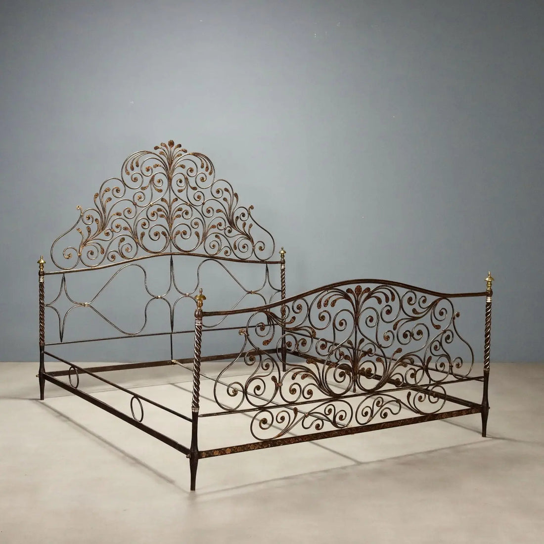 Wrought Iron Double Bed, Genoa 18th Century