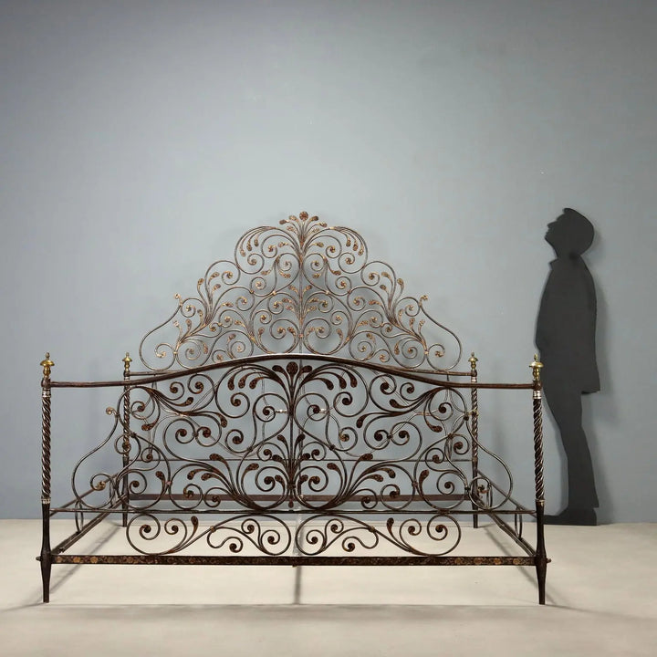 Wrought Iron Double Bed, Genoa 18th Century