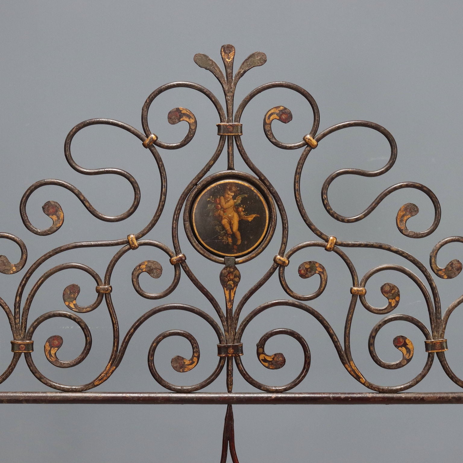 Antique Single Bed Lacquered Painted Iron Italy XIX Century - Italy, XIX Century | Antiques | Beds & Headboards