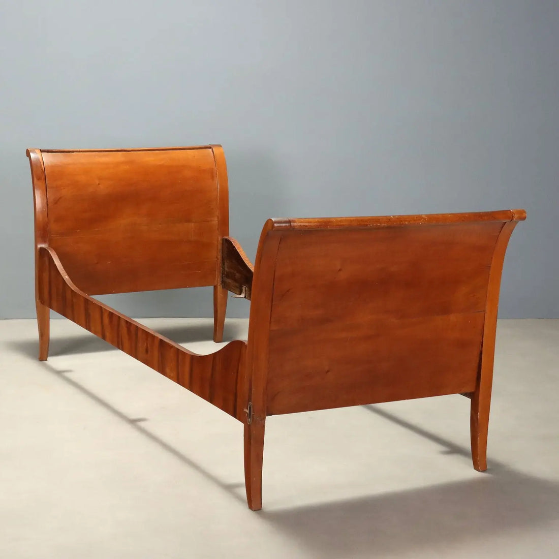 Antique Single Bed Walnut Italy XIX Century
