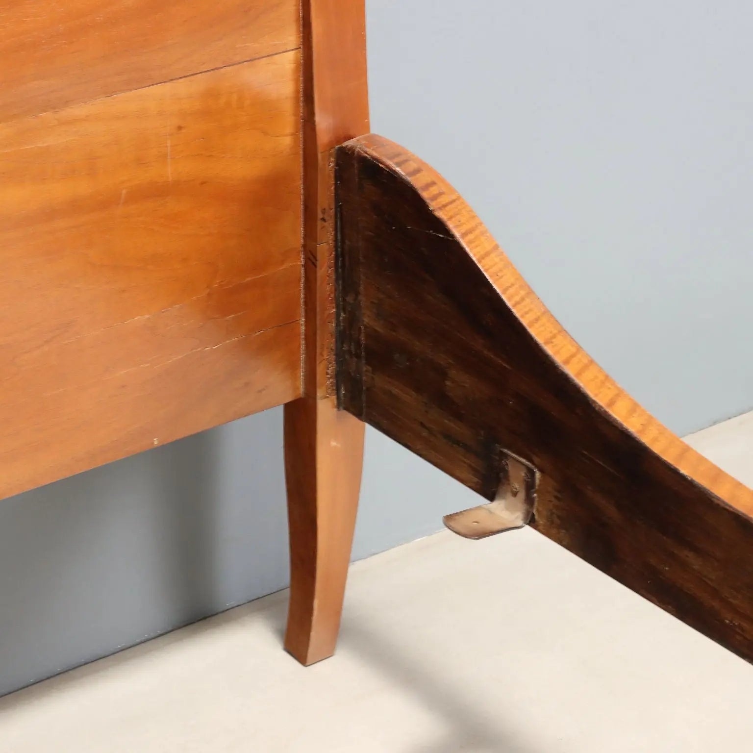 Antique Single Bed Walnut Italy XIX Century