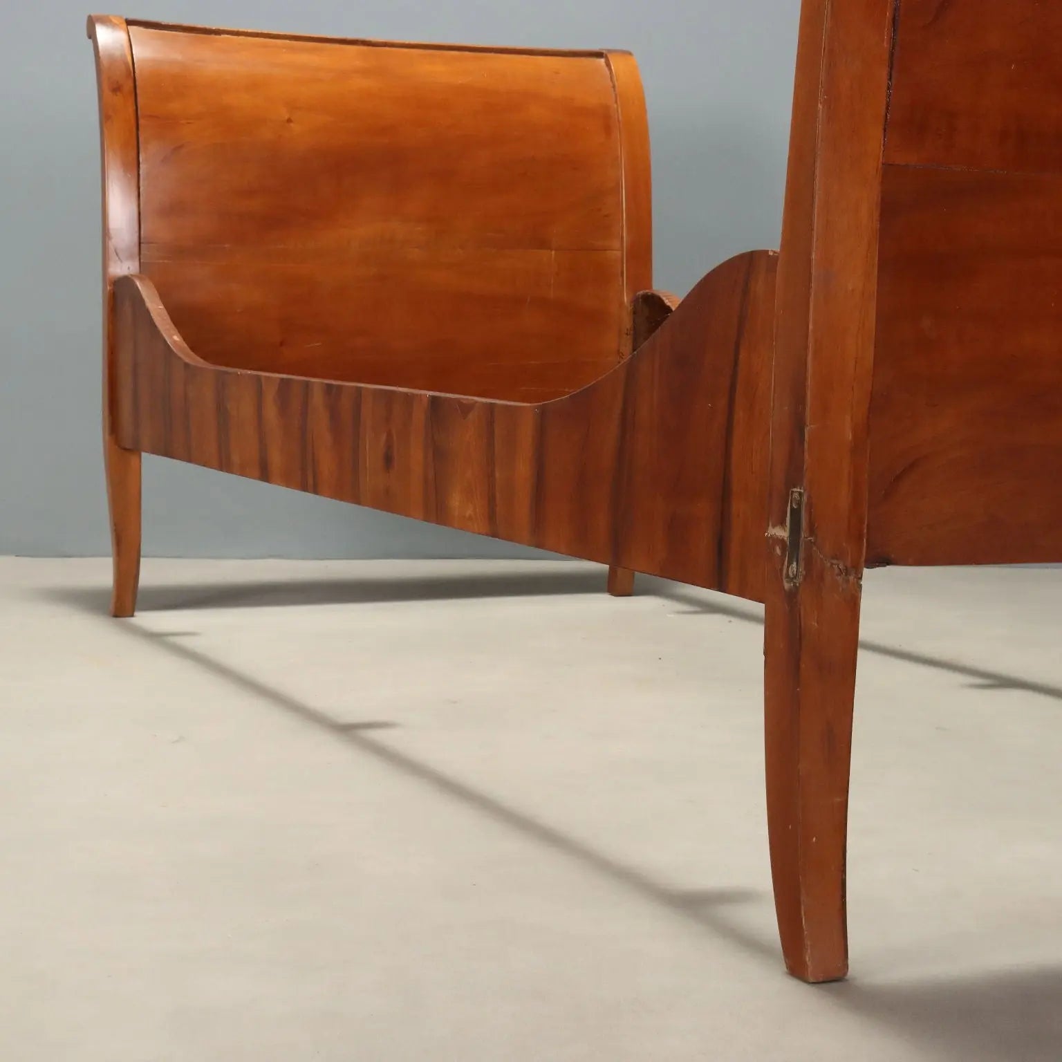 Antique Single Bed Walnut Italy XIX Century