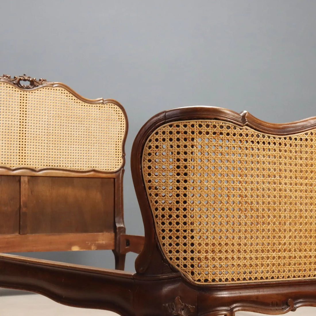 Single Bed Barocchetto Style in Walnut, Italy
