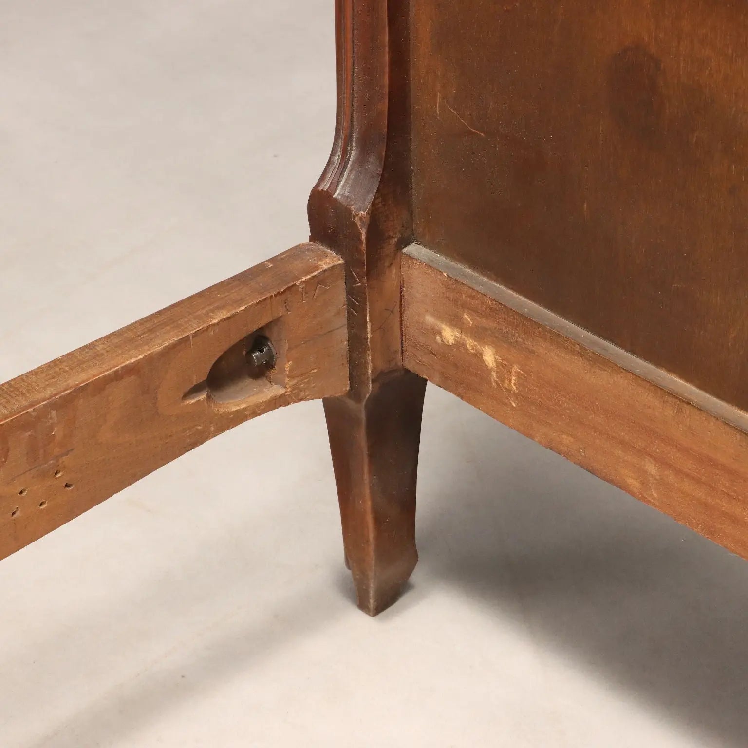 Single Bed Barocchetto Style in Walnut, Italy