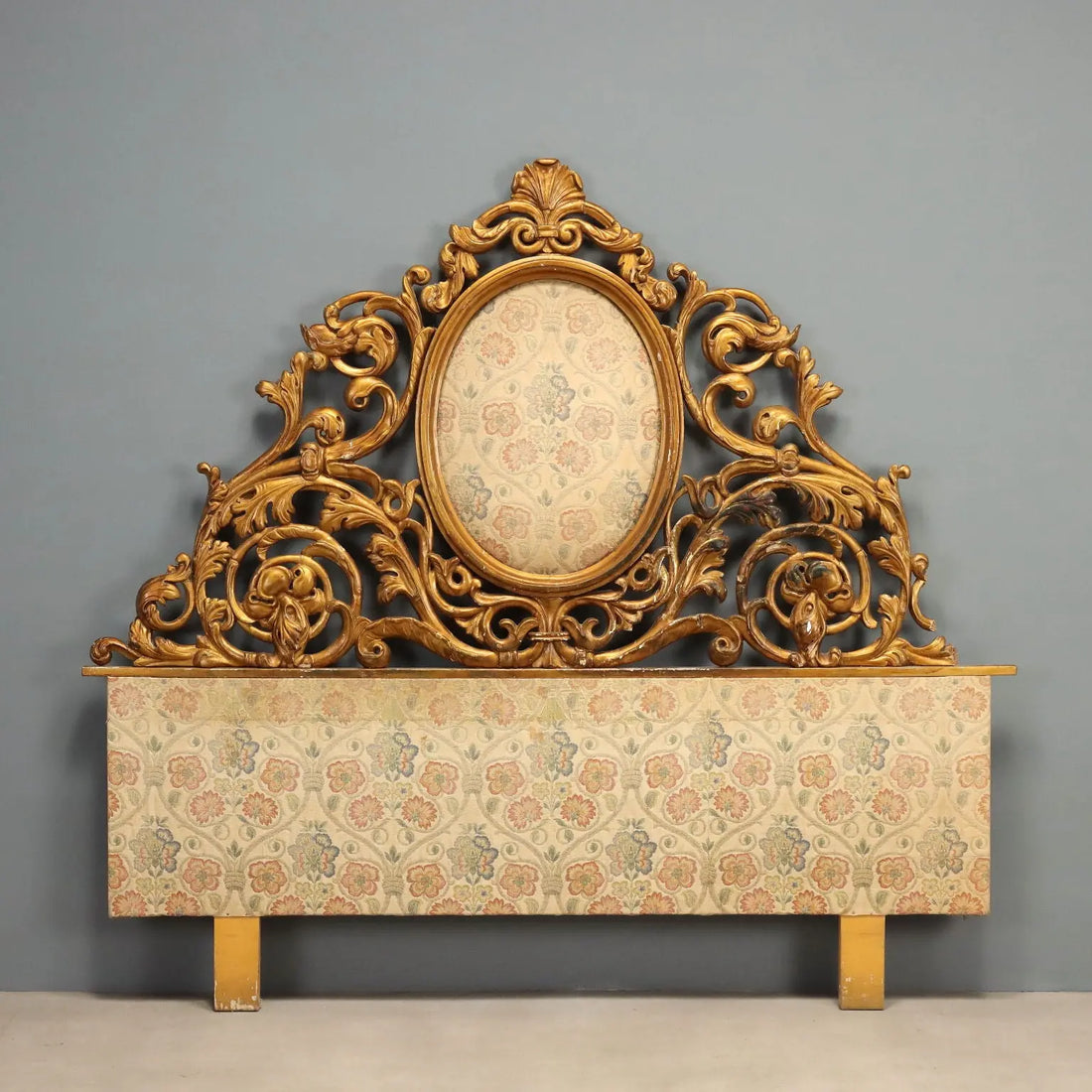 Carved and Gilded Double Bed Headboard - 19th Cent.