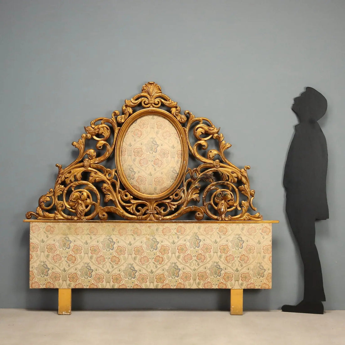 Carved and Gilded Double Bed Headboard - 19th Cent.