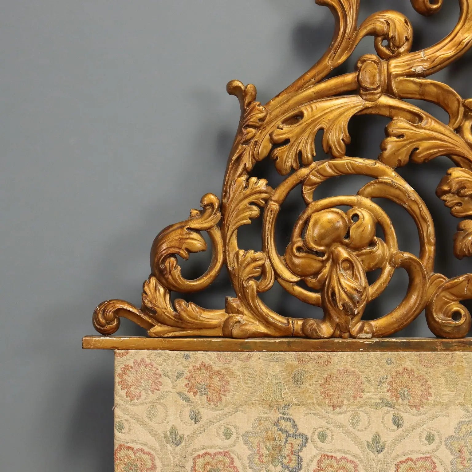 Carved and Gilded Double Bed Headboard - 19th Cent.