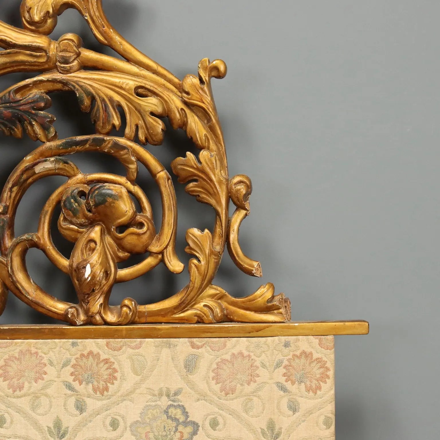 Carved and Gilded Double Bed Headboard - 19th Cent.