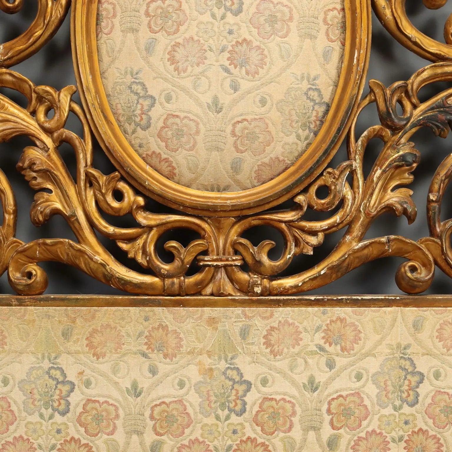 Carved and Gilded Double Bed Headboard - 19th Cent.