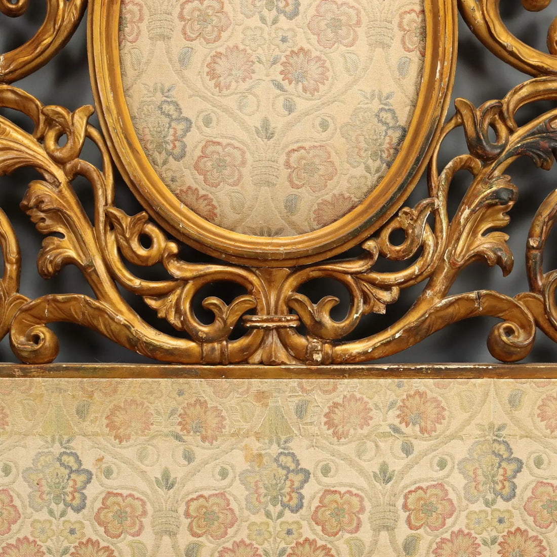 Carved and Gilded Double Bed Headboard - 19th Cent.