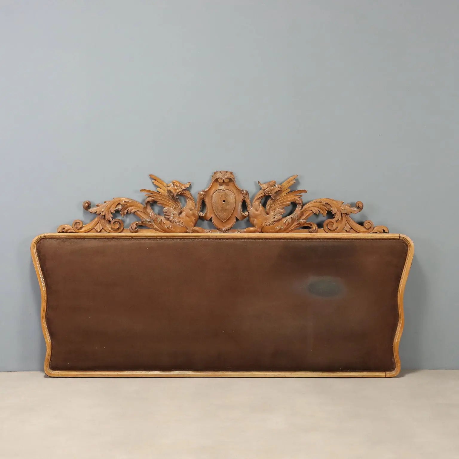 Carved Walnut Bed Headboard - 19th Century Italy