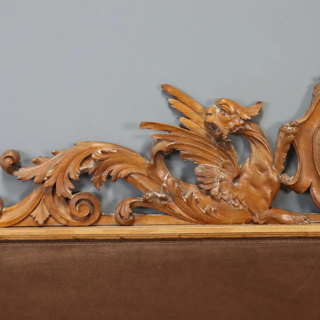 Carved Walnut Bed Headboard - 19th Century Italy