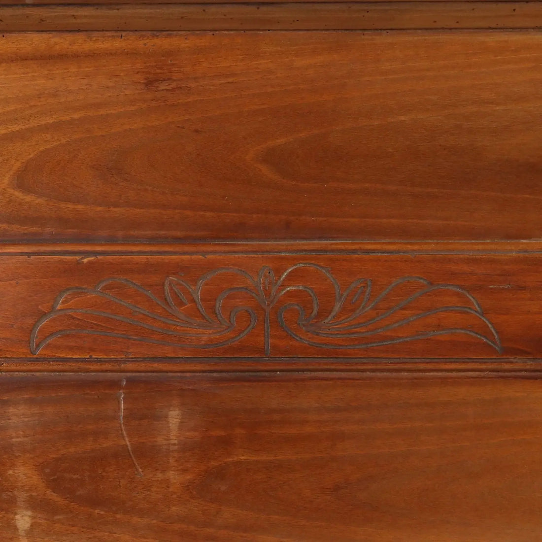 Antique Double Bed Walnut Carvings Italy Mid XIX Century